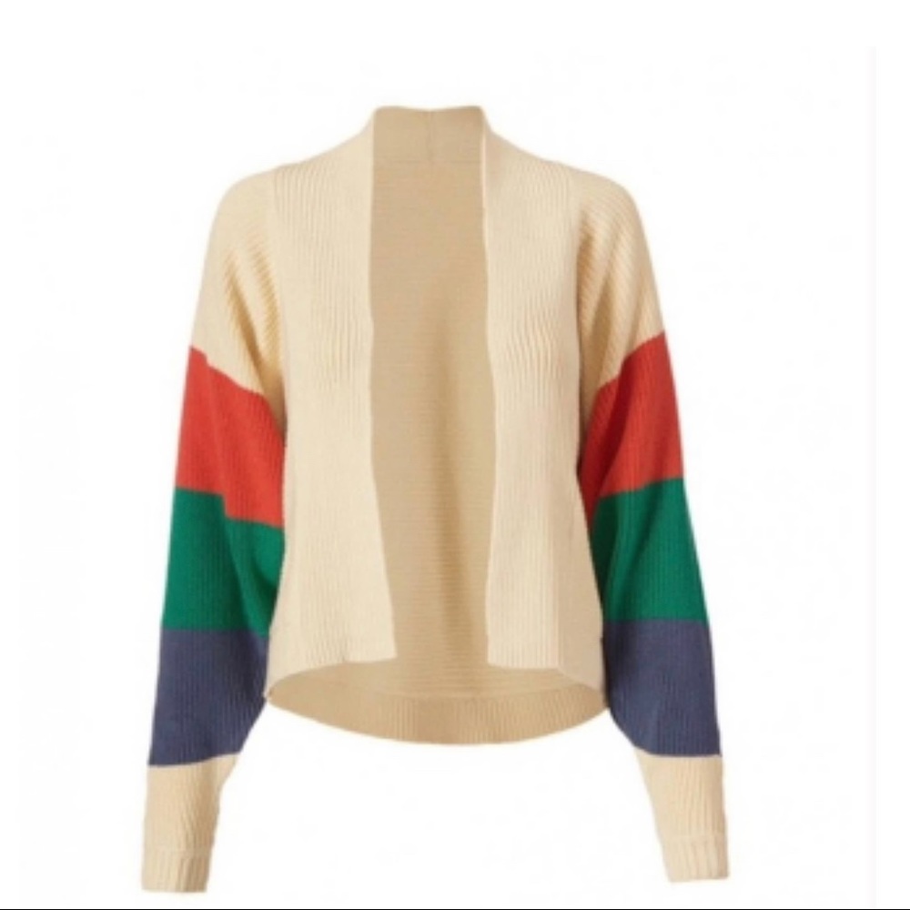 CAbi Colorblock Open Front Cardigan